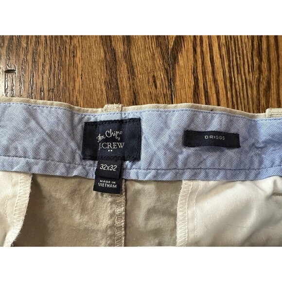 J Crew Driggs Flex Chino Pants Mens Size 32 x 32 Solid Beige Slim Leg Office - Picture 3 of 9